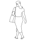 Outline - Woman walking away