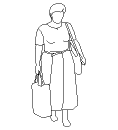 Outline - Woman with shopping